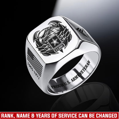 US Army – Engraved Men's Ring – Valor Wing Emblem