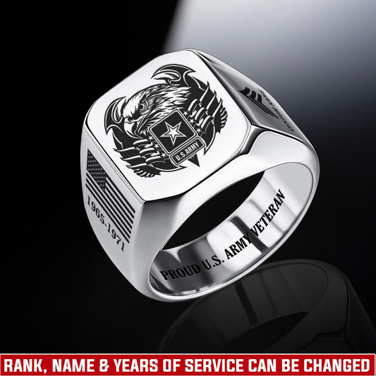 US Army – Engraved Men's Ring – Valor Wing Emblem