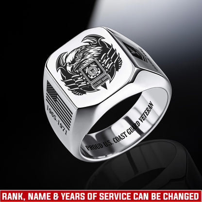 US Coast Guard – Engraved Men's Ring – Valor Wing Emblem