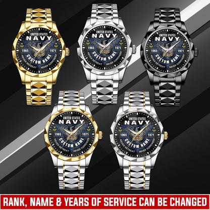 US Navy – Diamond-Cut Bezel Watch – Commemorative Valor Dial