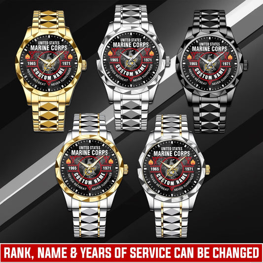 US Marine Corps – Diamond-Cut Bezel Watch – Commemorative Valor Dial