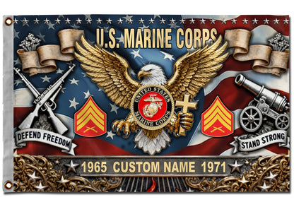 U.S. Marine Corps Flying Flag – Golden Eagle Veteran