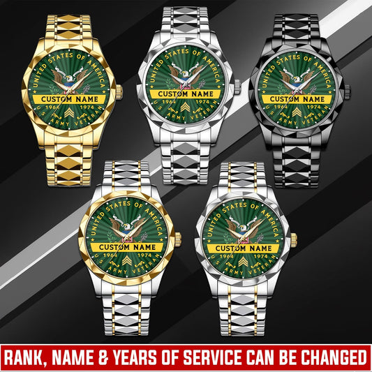 US Army – Diamond-Cut Bezel Watch – Liberty Star Crest