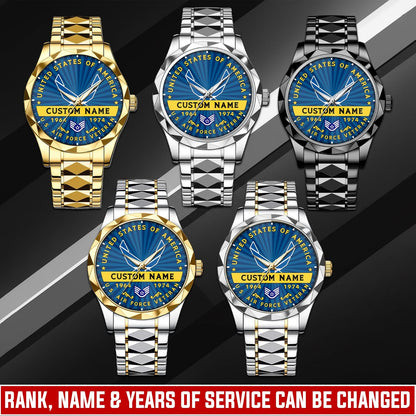 US Air Force – Diamond-Cut Bezel Watch – Liberty Star Crest