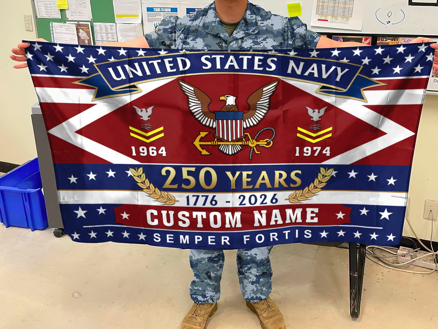 U.S. Navy Flying Flag –  250 Years Of Freedom