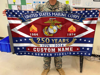 U.S. Marine Corps Flying Flag – 250 Years Of Freedom