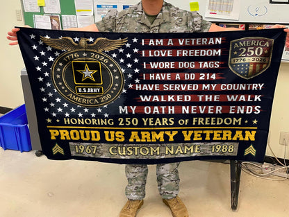 U.S. Army Flying Flag –  250 Years Of Freedom- VER 3