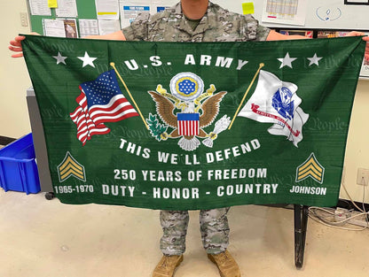 U.S. Army Flying Flag –  250 Years Of Freedom- VER 2