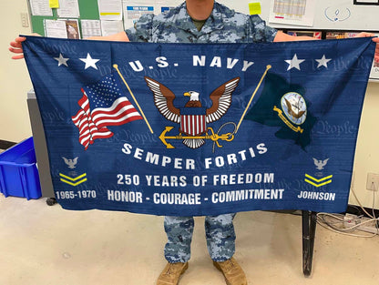 U.S. Navy Flying Flag –  250 Years Of Freedom- VER 2