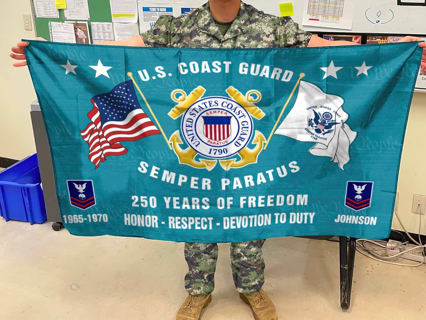 U.S. Coast Guard Flying Flag – 250 Years Of Freedom- VER 2