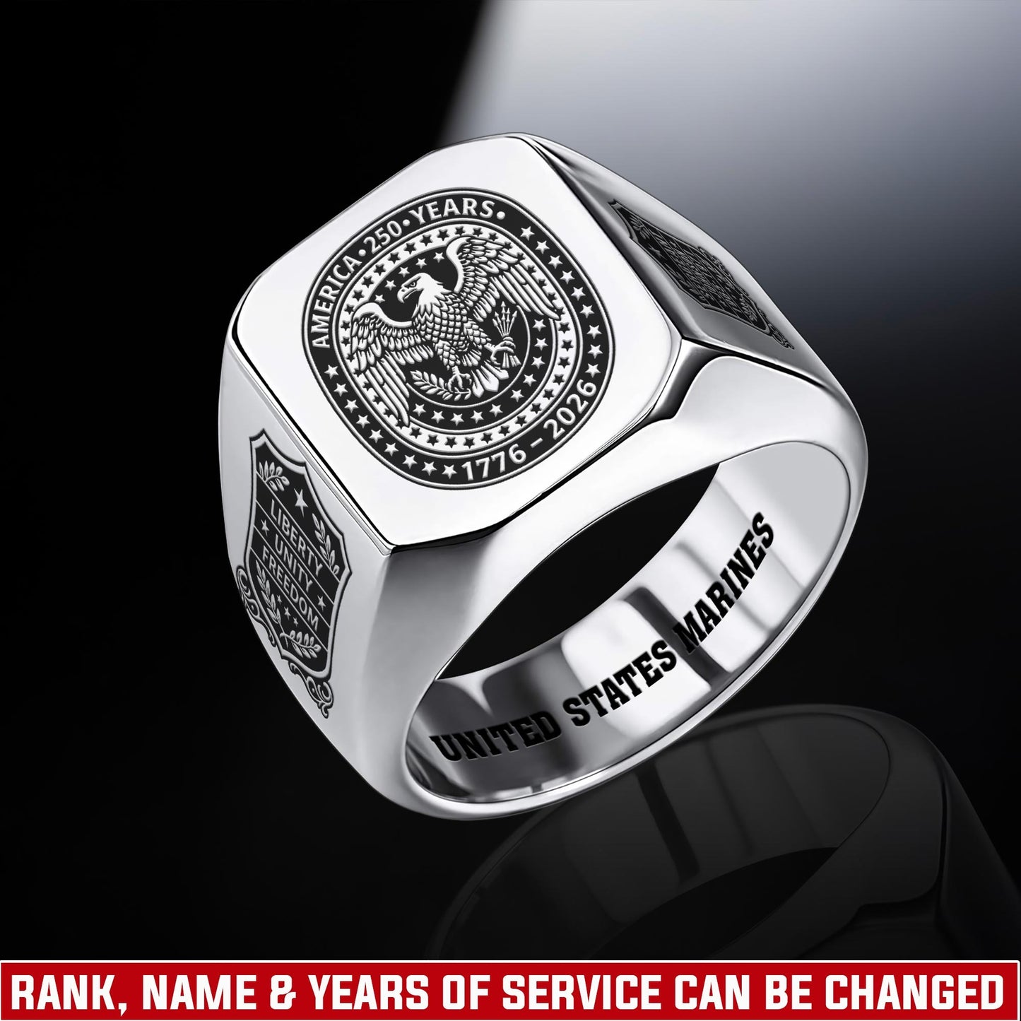US Marine Corps – Engraved Men's Ring –  Great Seal Legacy