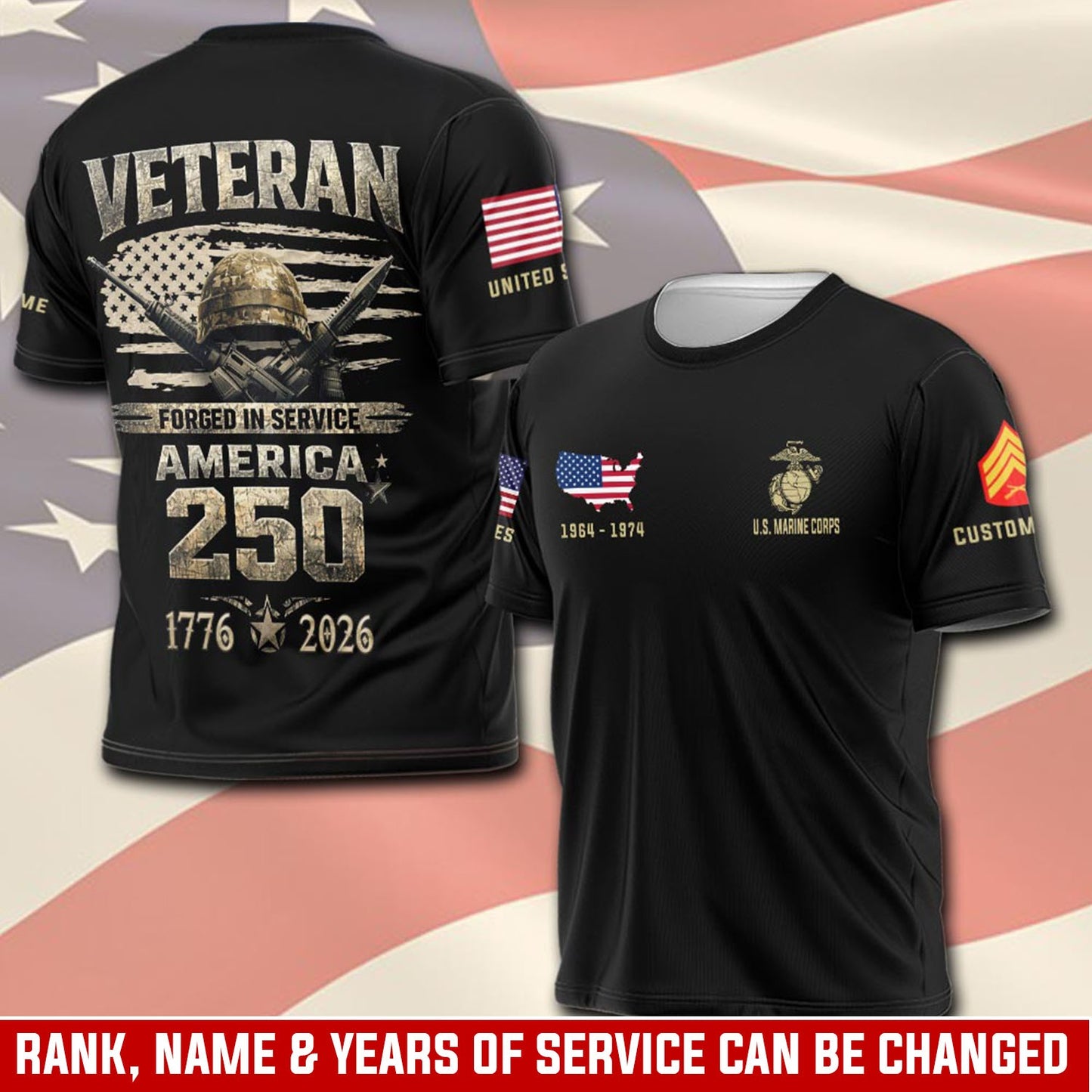 U.S Marine Corps – T-shirt – Grunge Veteran Emblem