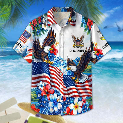 US Navy – Hawaiian Shirt – Freedom Eagle Tropical Shirt