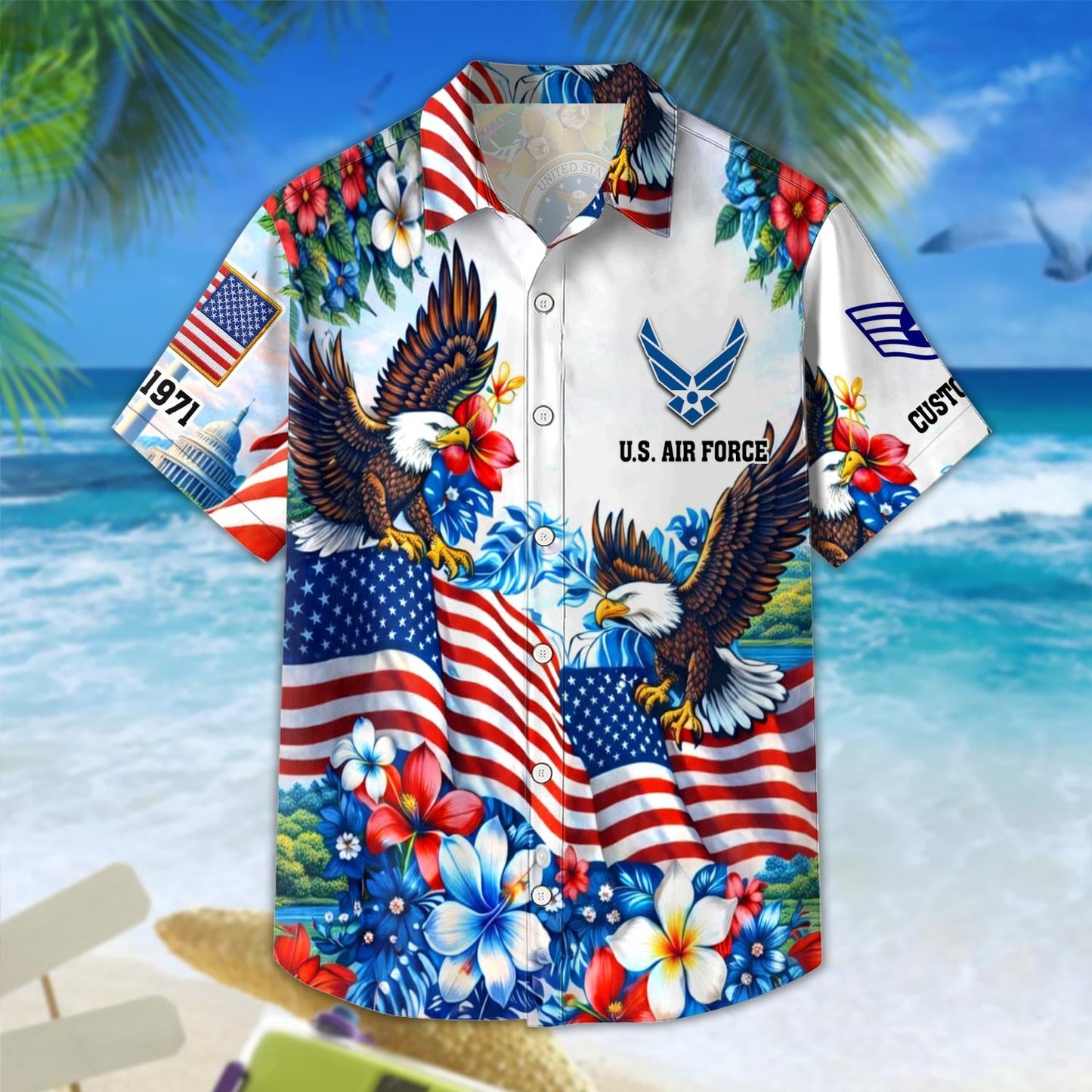 US Air Force – Hawaiian Shirt – Freedom Eagle Tropical Shirt