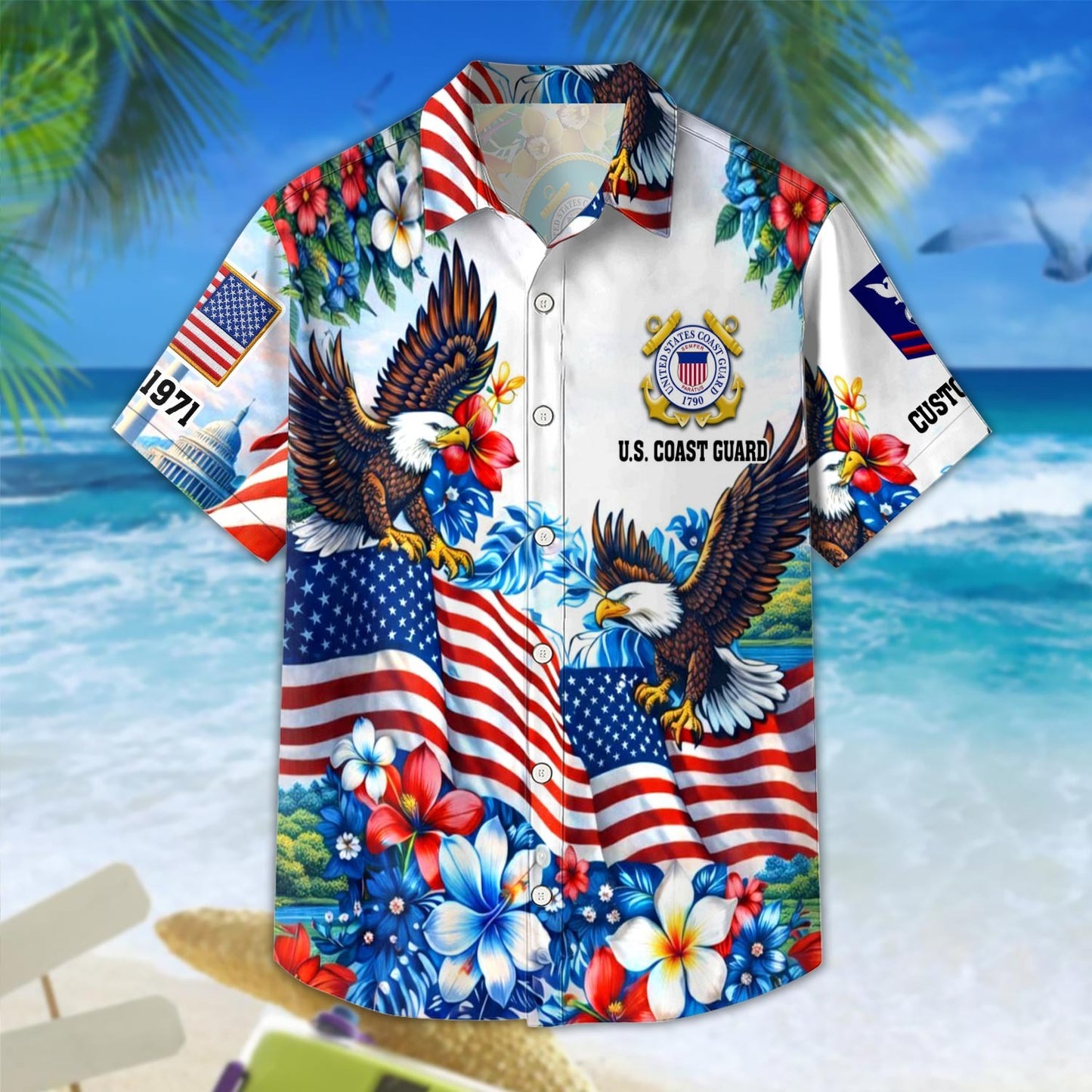 US Coast Guard – Hawaiian Shirt – Freedom Eagle Tropical Shirt