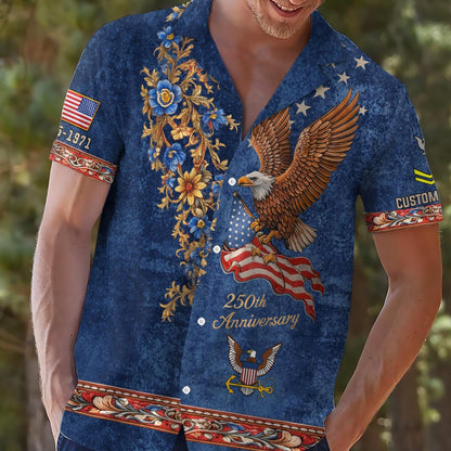 US Navy – Hawaiian Shirt – Liberty Eagle & Floral Vintage Shirt