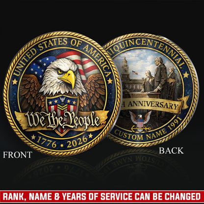 US Navy – Military Printed Challenge Coin – We The People 250