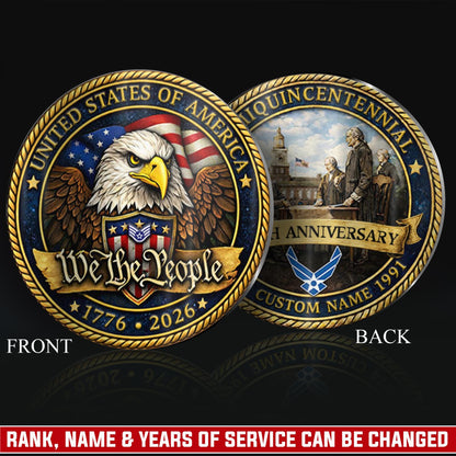 US Air Force – Military Printed Challenge Coin – We The People 250