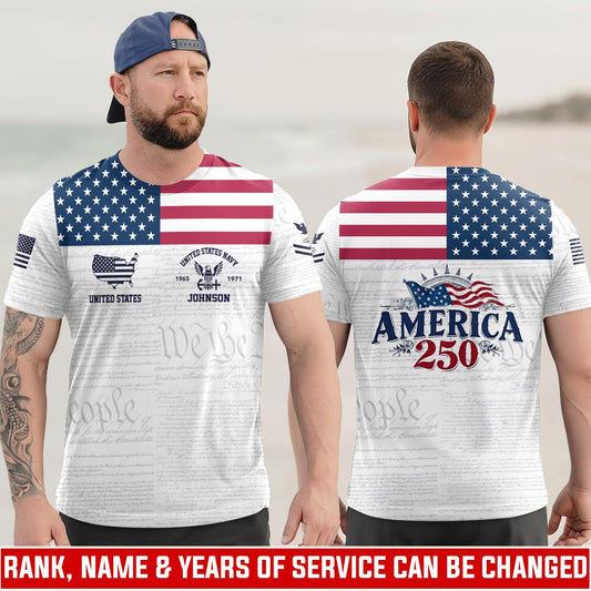 U.S Navy – T-shirt –  America 250 Heritage Flag