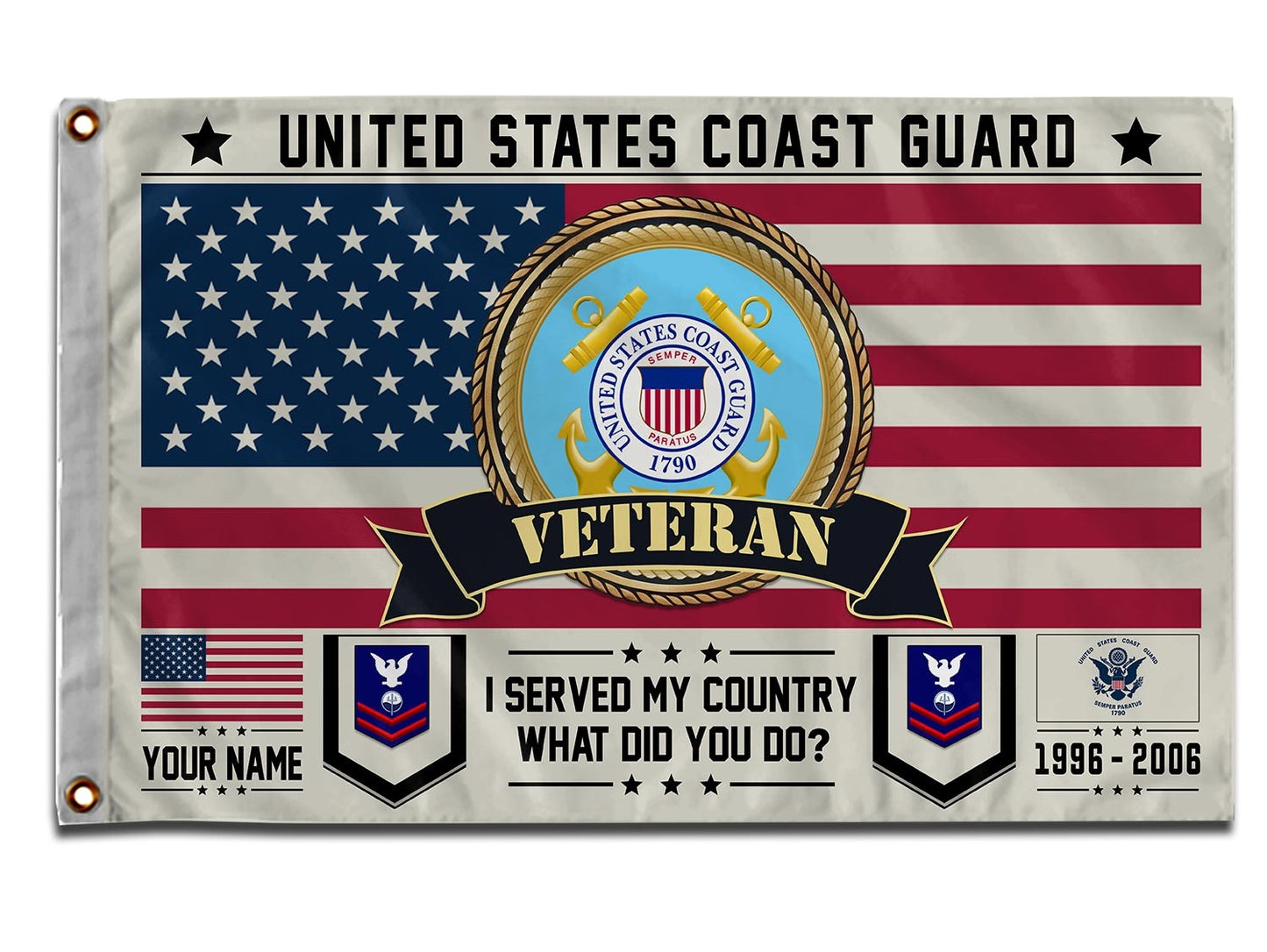 U.S. Coast Guard Flying Flag – I SERVED MY COUNTRY WHAT DID YOU DO?