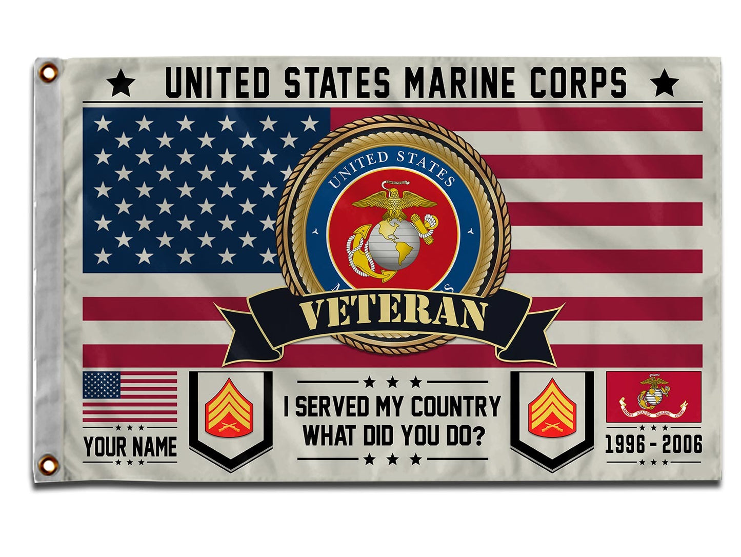 U.S. Marine Corps Flying Flag – I SERVED MY COUNTRY WHAT DID YOU DO?