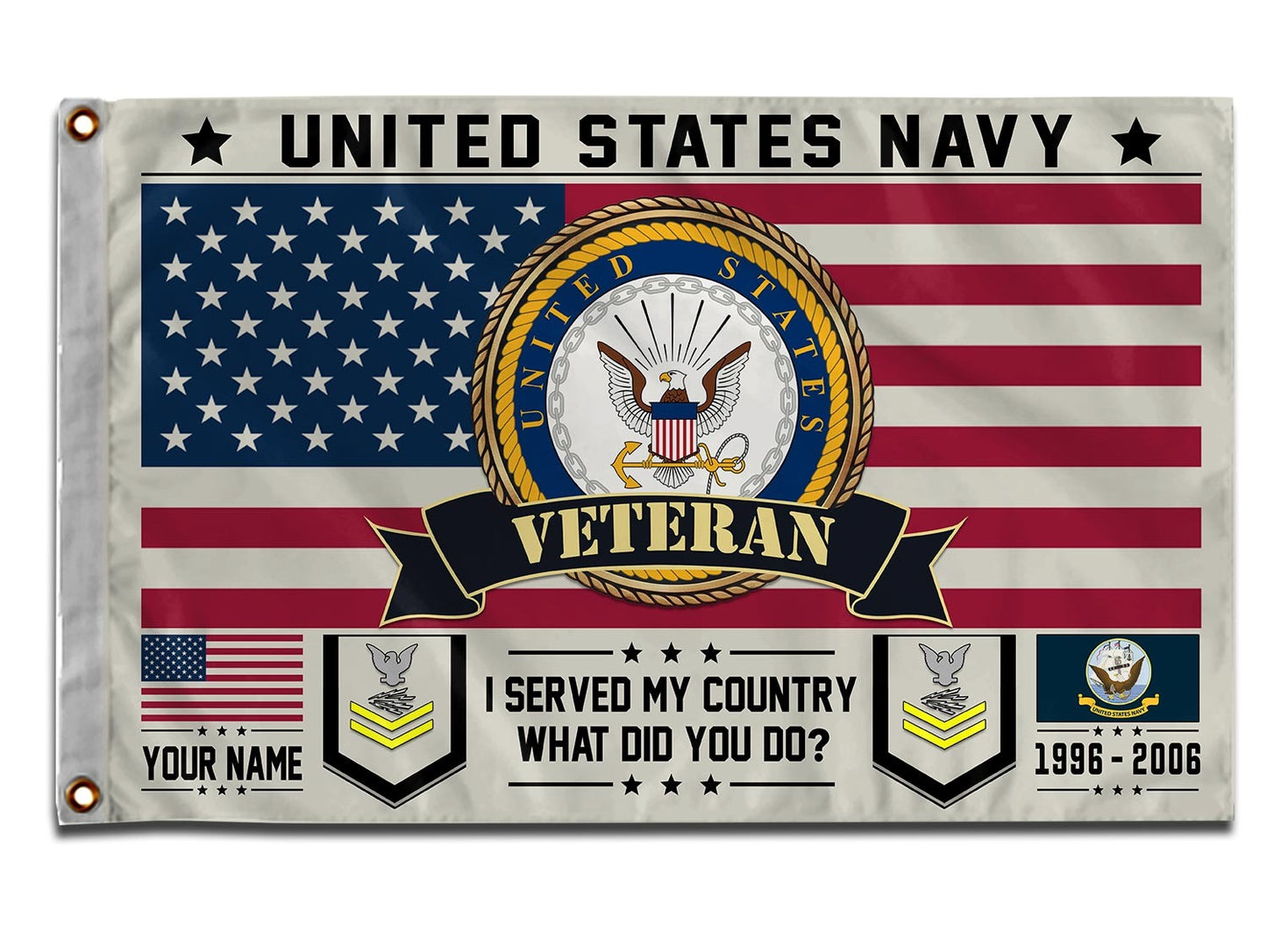 U.S. Navy Flying Flag –  I SERVED MY COUNTRY WHAT DID YOU DO?