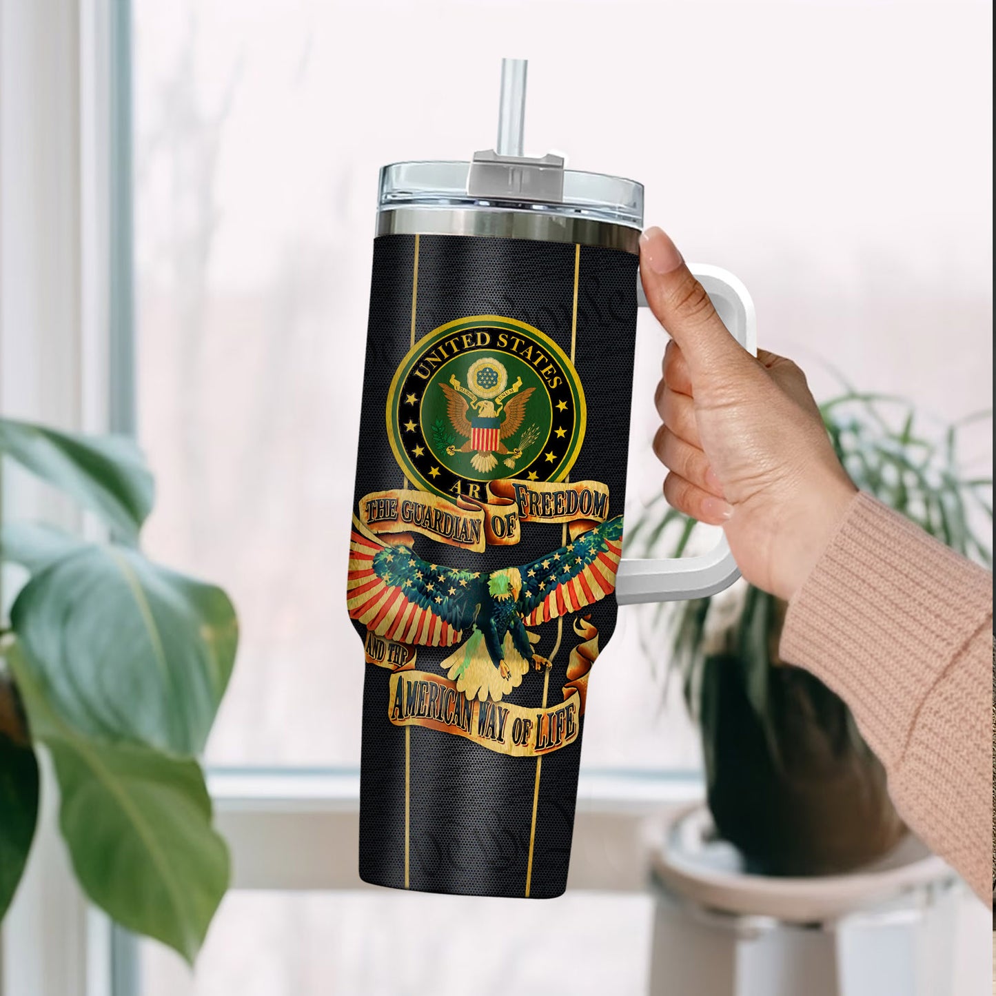 US Army, Land Of The Free, Because Of The Brave – Stainless Steel Tumbler 40oz