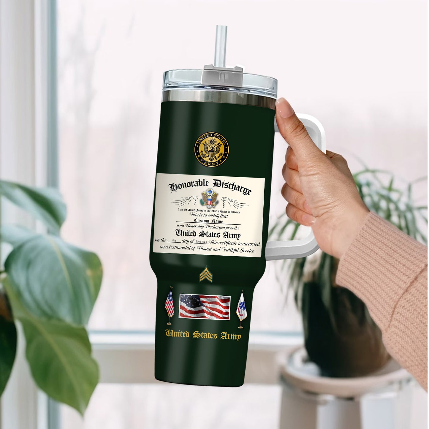 US Army, Honoring All Who Served – Stainless Steel Tumbler 40oz
