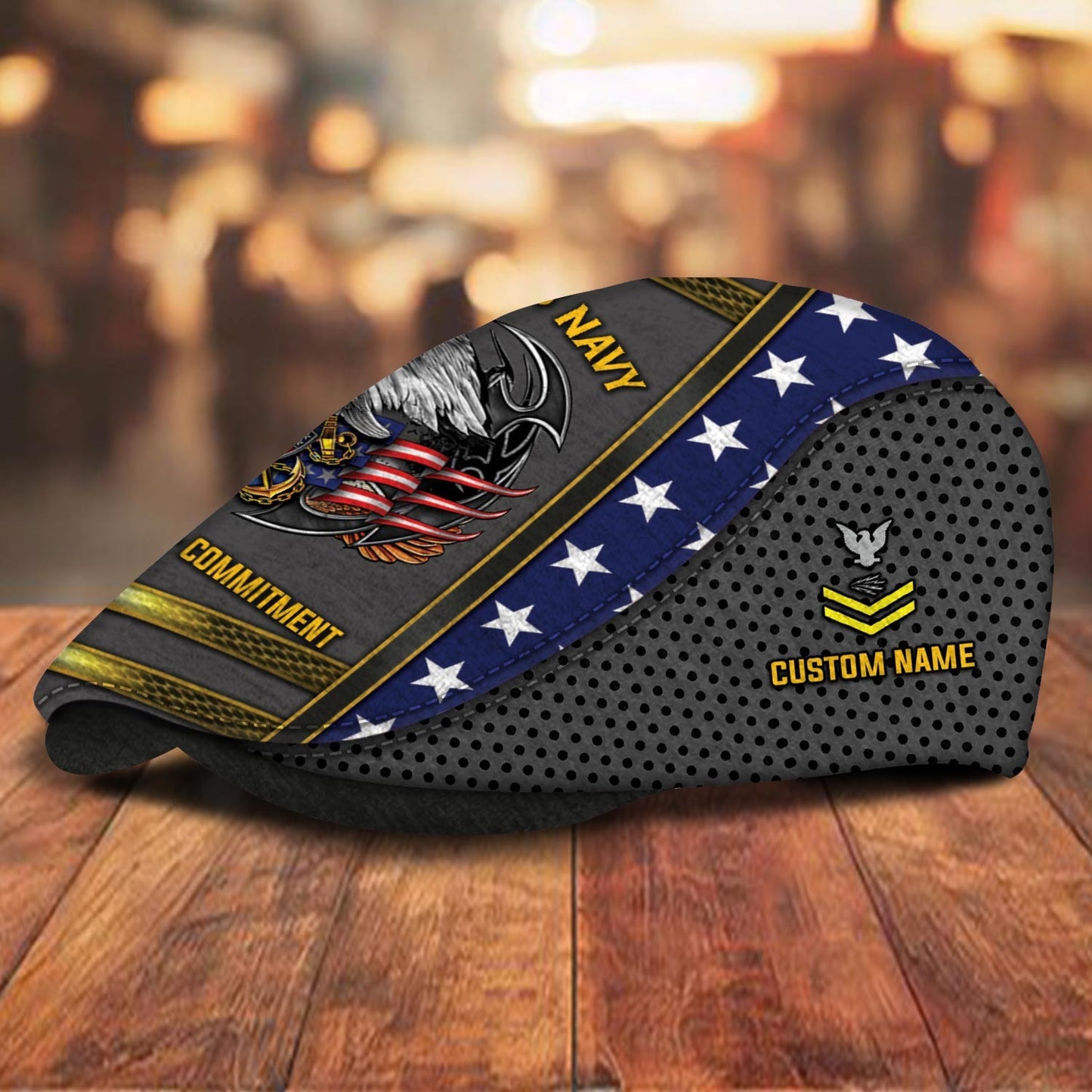 Custom U.S. Navy Jeff Cap –  USMC Honor Courage Commitment Veteran Cap