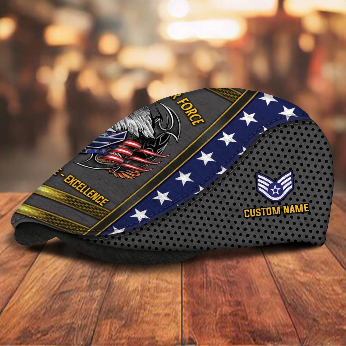 Custom U.S. Air Force Jeff Cap – USMC Honor Courage Commitment Veteran Cap