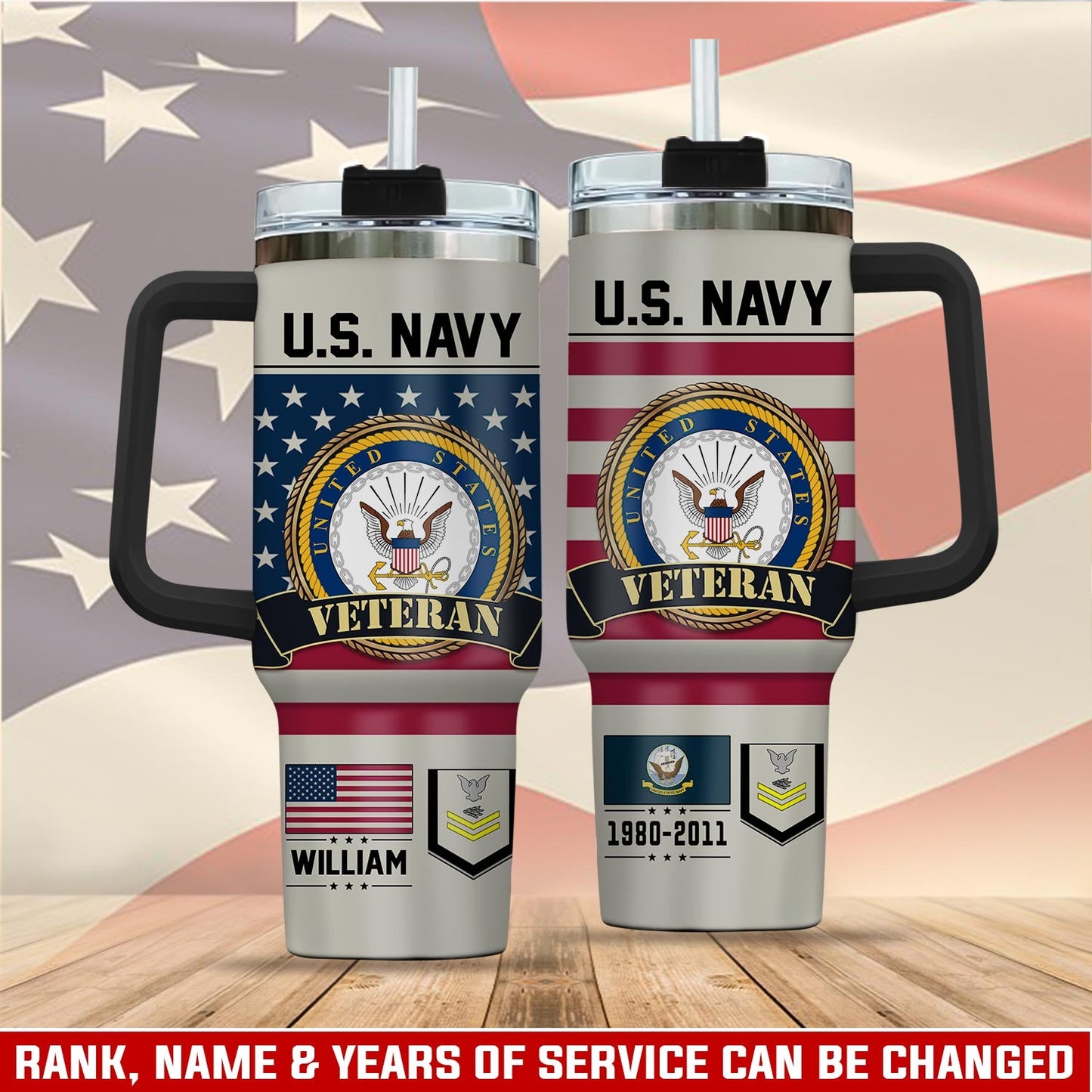US Navy - Tumbler 40oz - No One Gets Left Behind