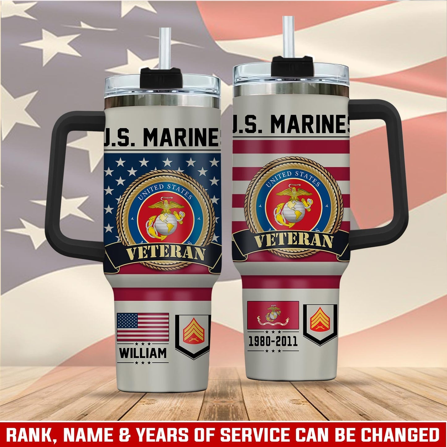US Marine Corps - Tumbler 40oz - No One Gets Left Behind