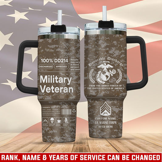 US Marine Corps - Tumbler 40oz - Honor, Duty, Service