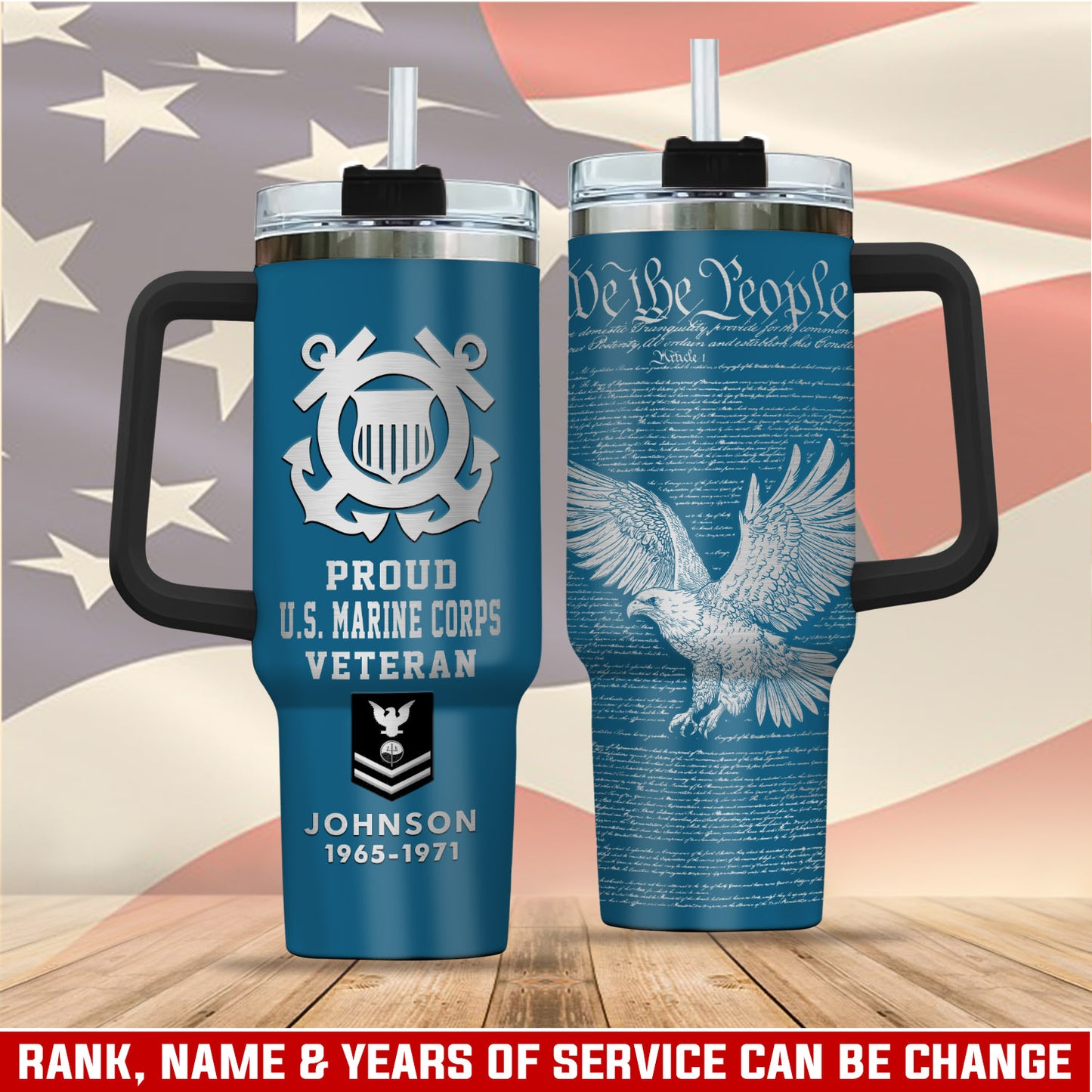 US Coast Guard, Land Of The Free, Because Of The Brave – Stainless Steel Tumbler 40oz