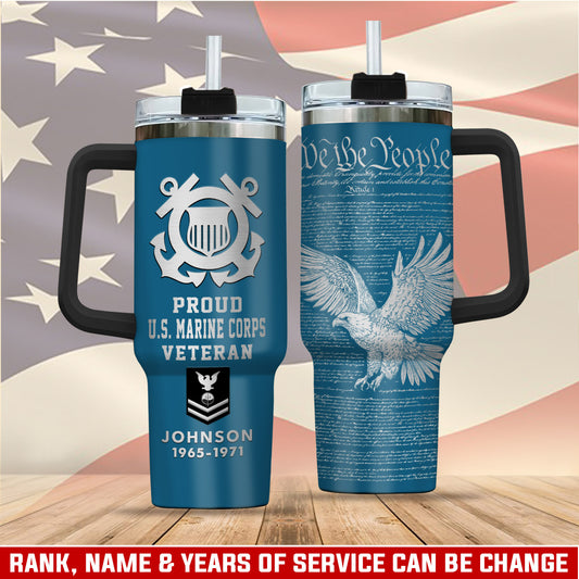 US Coast Guard, Land Of The Free, Because Of The Brave – Stainless Steel Tumbler 40oz