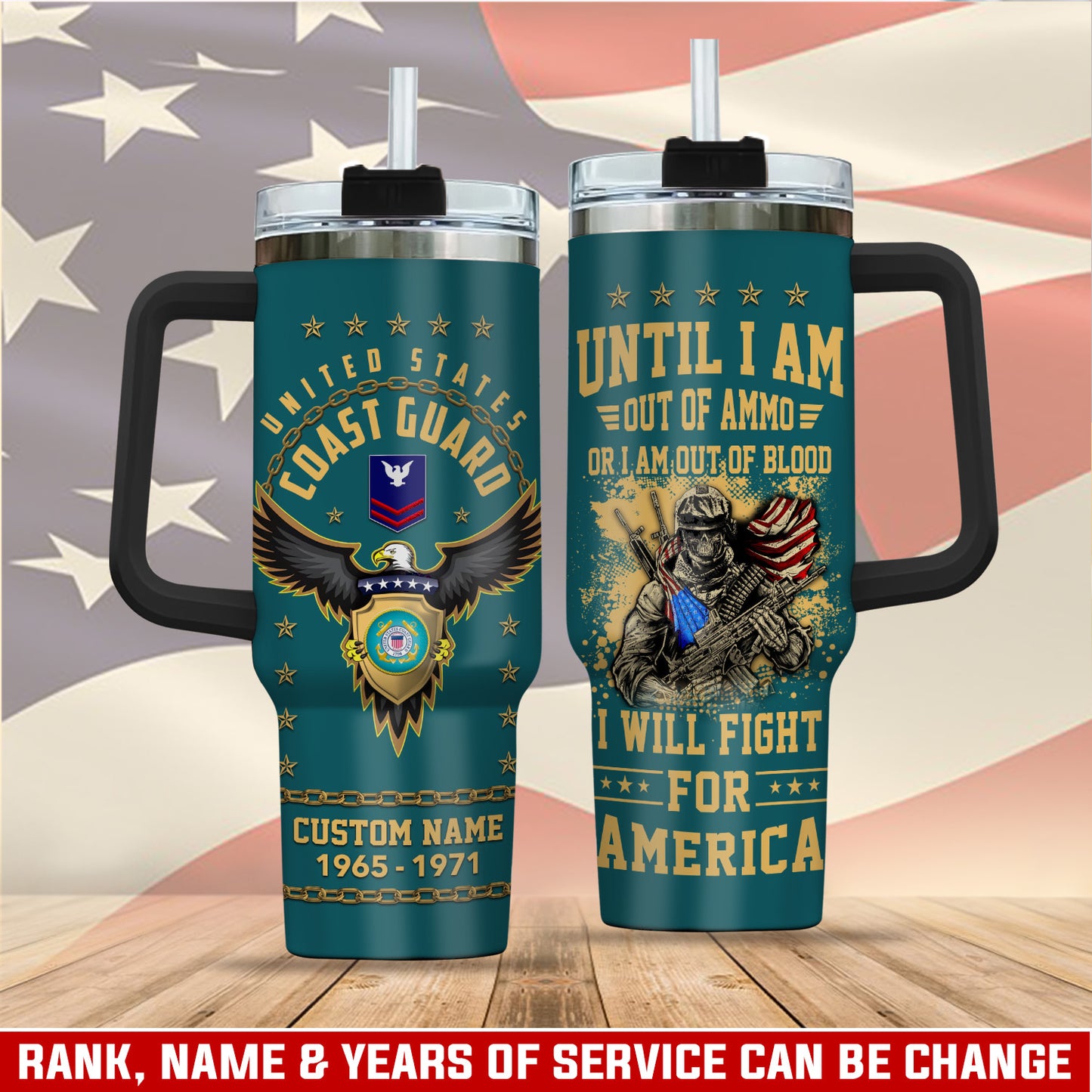 US Coast Guard – Tumbler 40oz - I Will Fight For Ameria