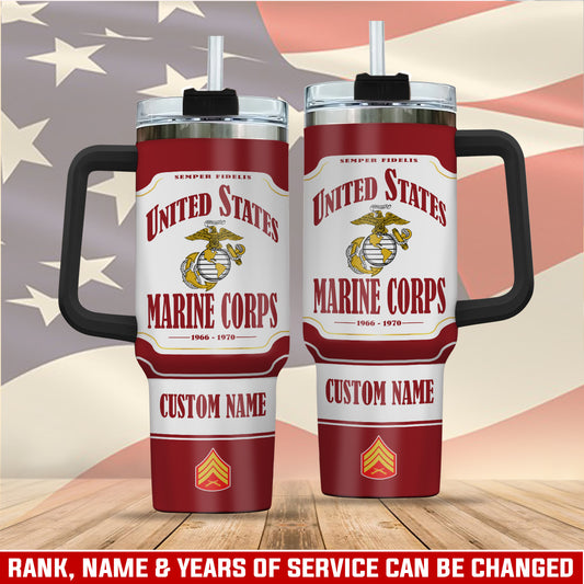 US Marine Corps – Tumbler 40oz - Vintage Patriotic style