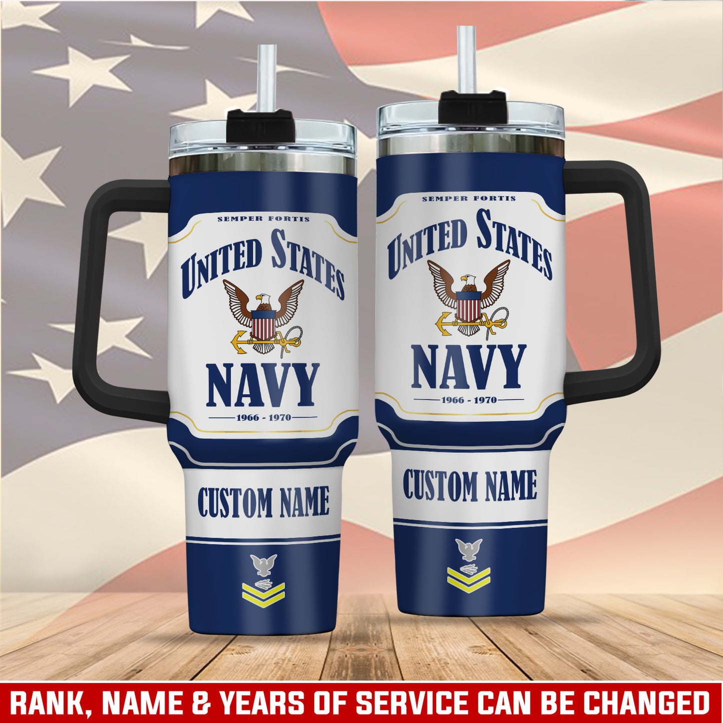 US Navy – Tumbler 40oz - Vintage Patriotic style