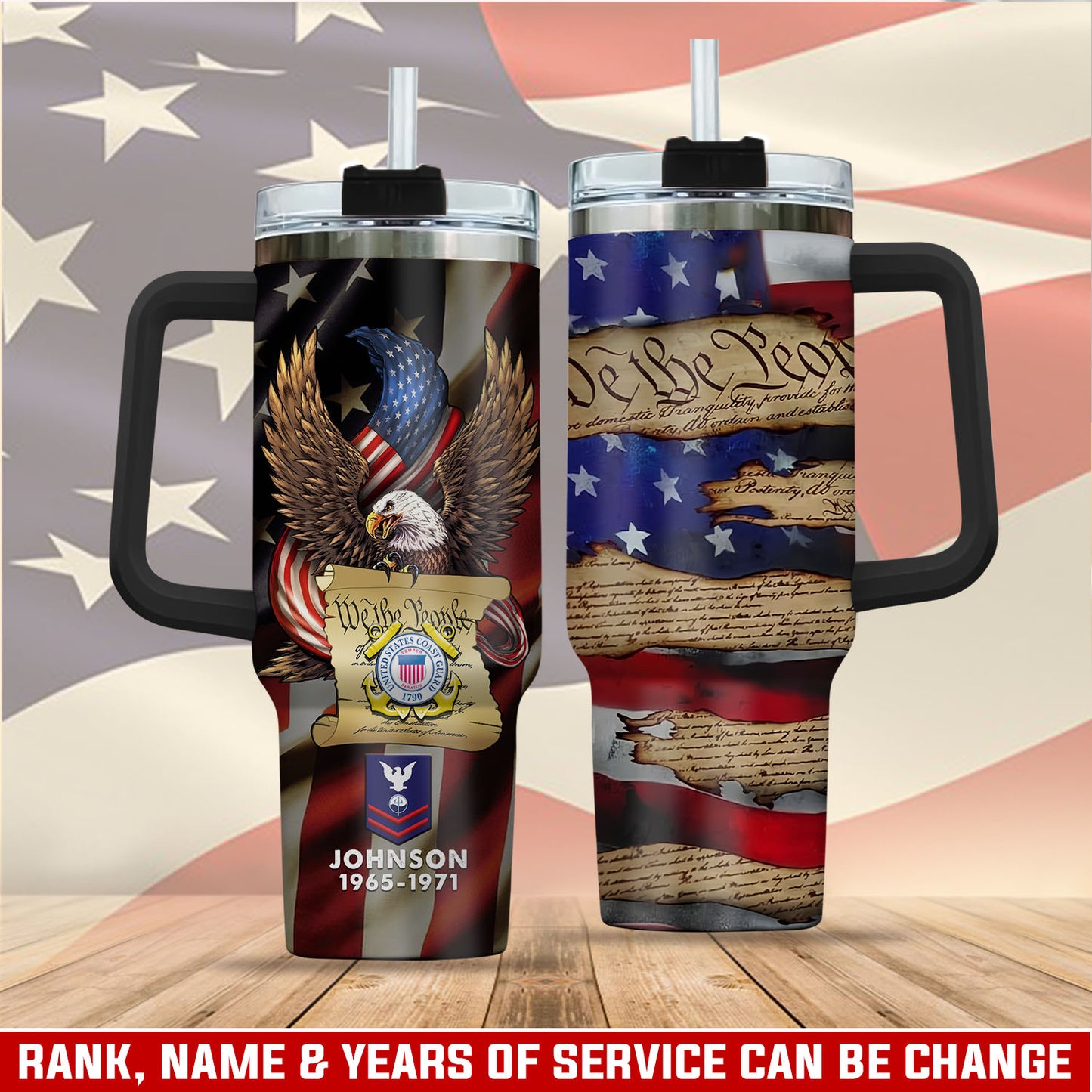 US Coast Guard – Tumbler 40oz - USA Freedom & Constitution Art