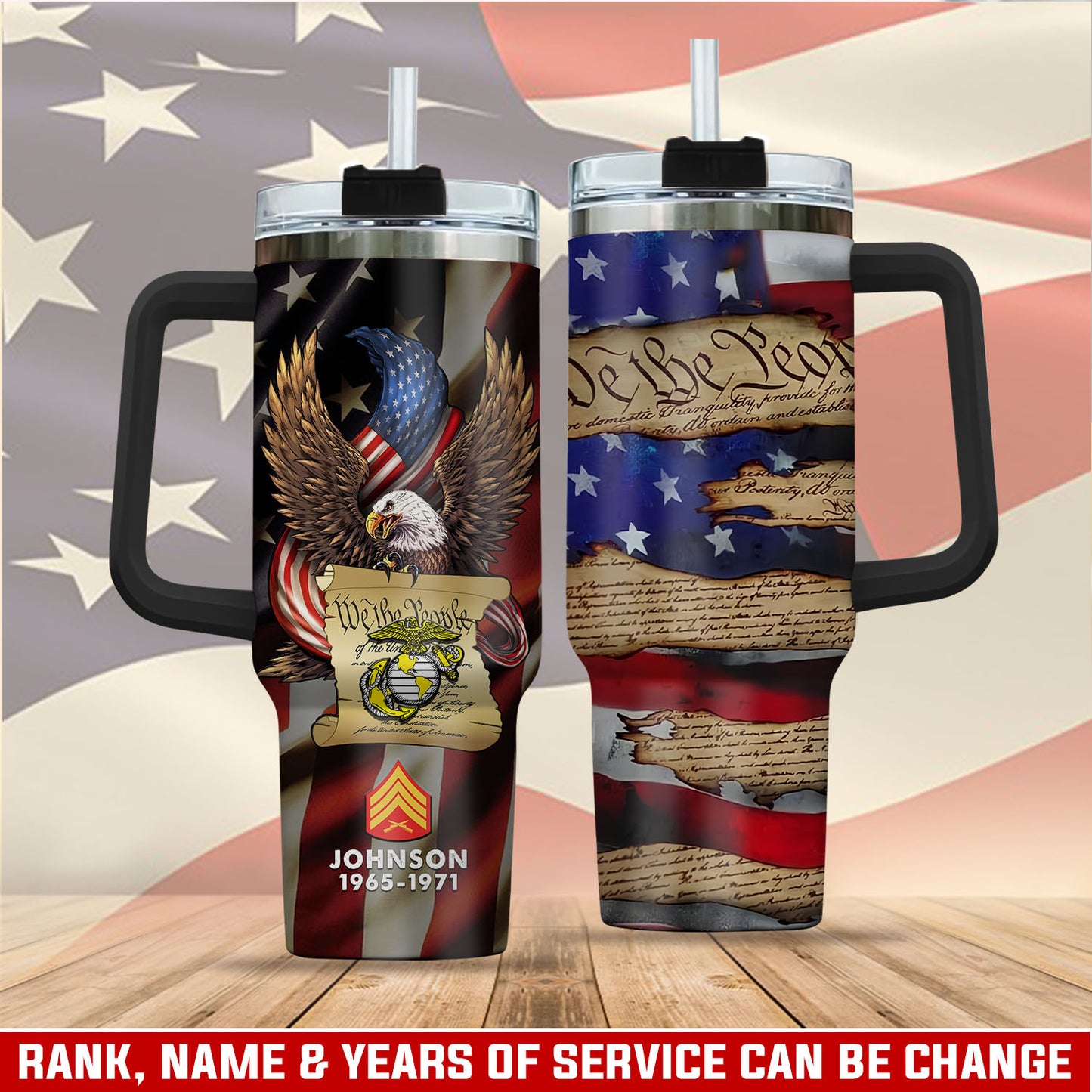 US Marine Corps – Tumbler 40oz - USA Freedom & Constitution Art