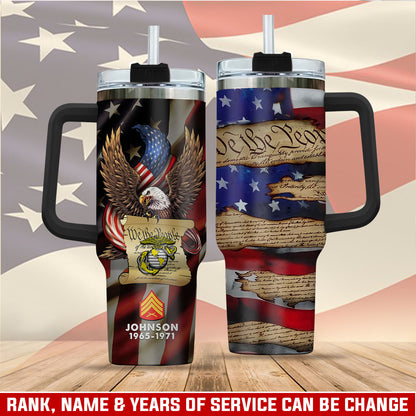 US Marine Corps – Tumbler 40oz - USA Freedom & Constitution Art