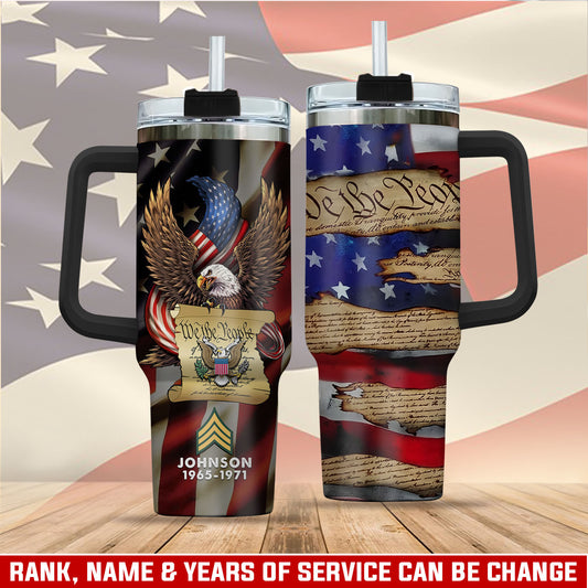 US Army – Tumbler 40oz - USA Freedom & Constitution Art