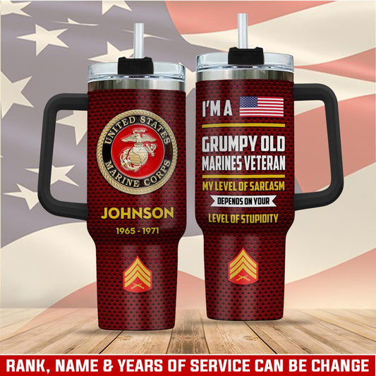 US Marine Corps, Duty, Honor, Country – Stainless Steel Tumbler 40oz