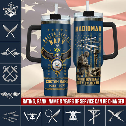 Navy Rating, E 3 White – Stainless Steel Tumbler 40oz
