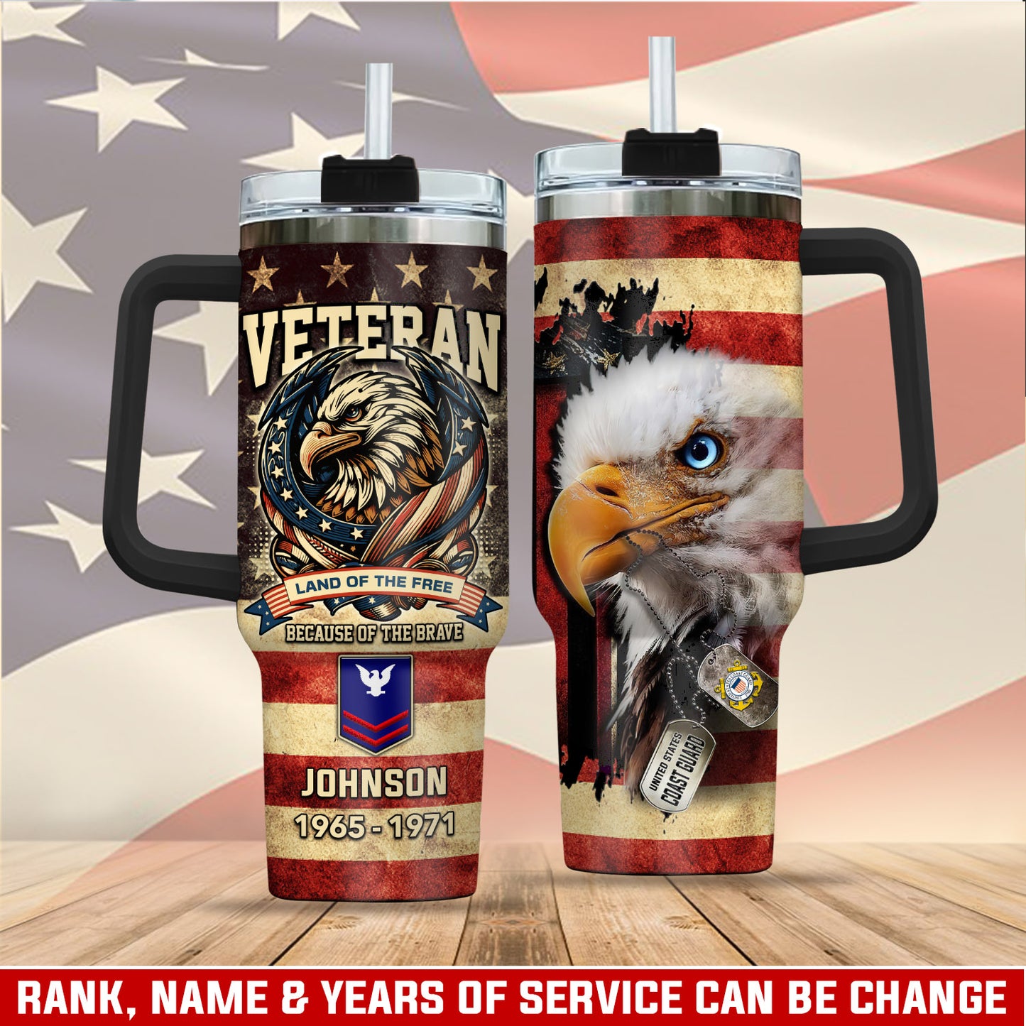 US Coast Guard, E 4 Gold – Stainless Steel Tumbler 40oz