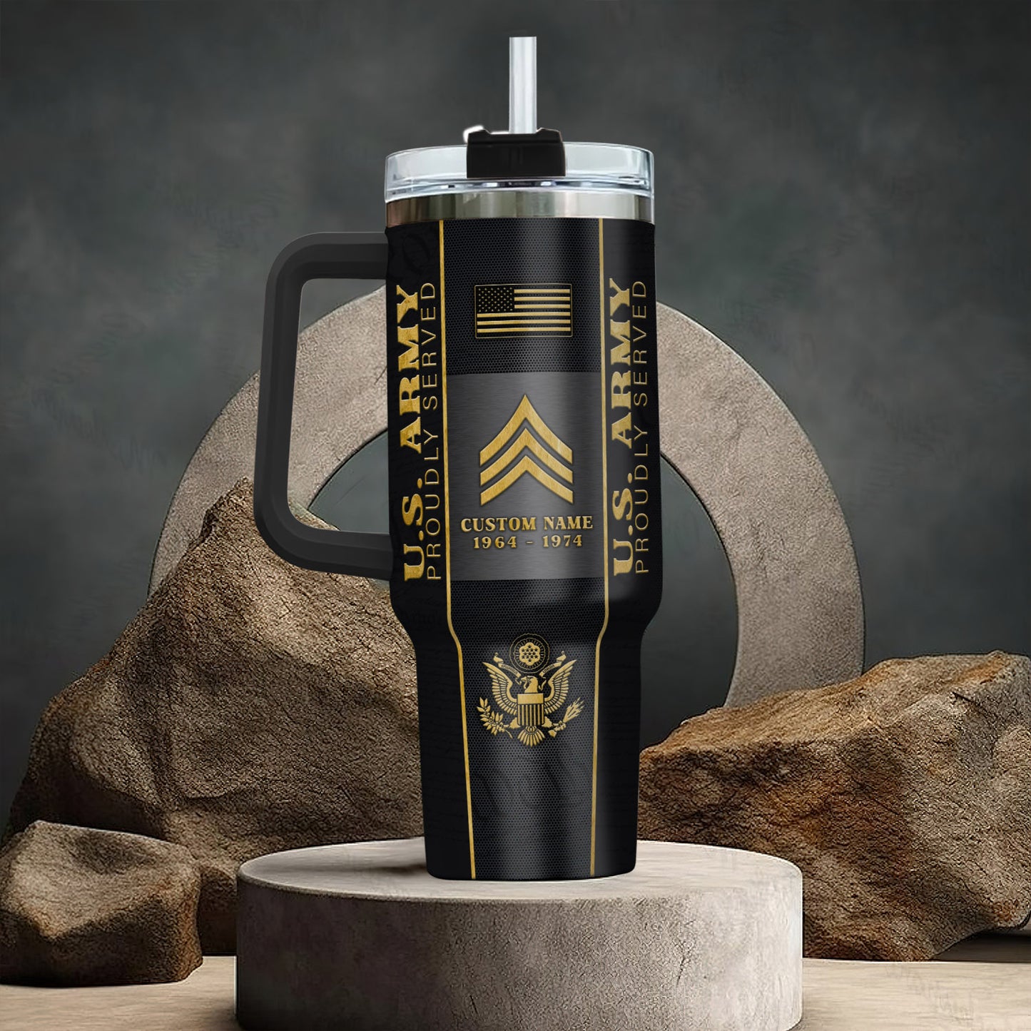US Army, Land Of The Free, Because Of The Brave – Stainless Steel Tumbler 40oz