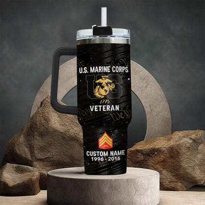 US Marine Corps, E 7 Marines Gunnery Sergeant – Stainless Steel Tumbler 40oz