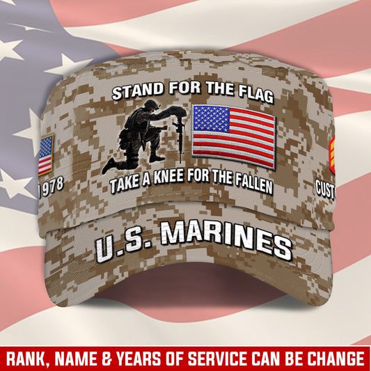 US Marine Corps – Military Cap - STAND FOR THE FLAG TAKE A KNEE FOR THE FALLEN