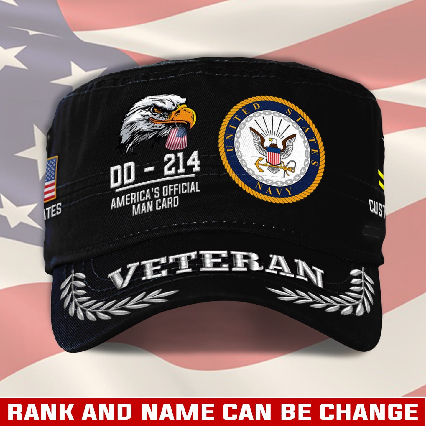 US Navy – Military Cap - U.S. Veteran Eagle Emblem Cap