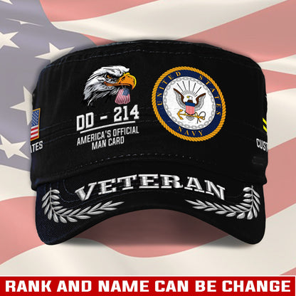 US Navy – Military Cap - U.S. Veteran Eagle Emblem Cap